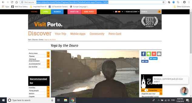 Yoga by the Douro featured by Porto Tourism Office on official website 